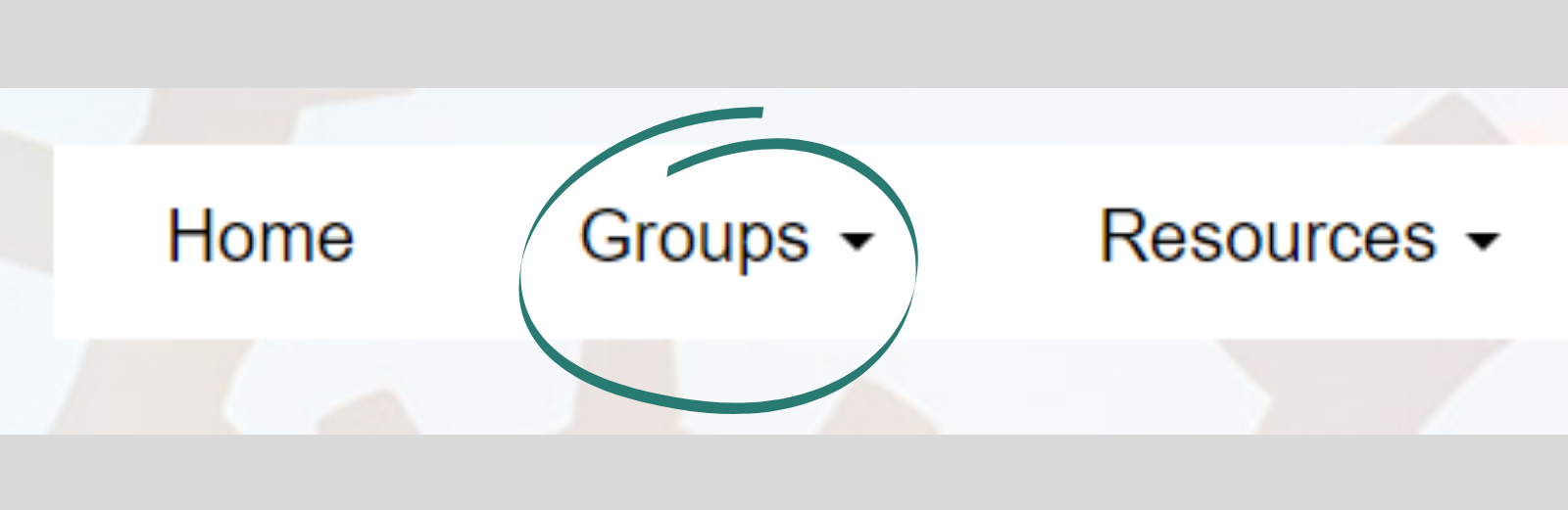 Navigate to your group by clicking on the groups tab in the top toolbar. 